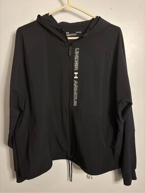 Under Armour Black Full-Zip Hooded Bomber Jacket